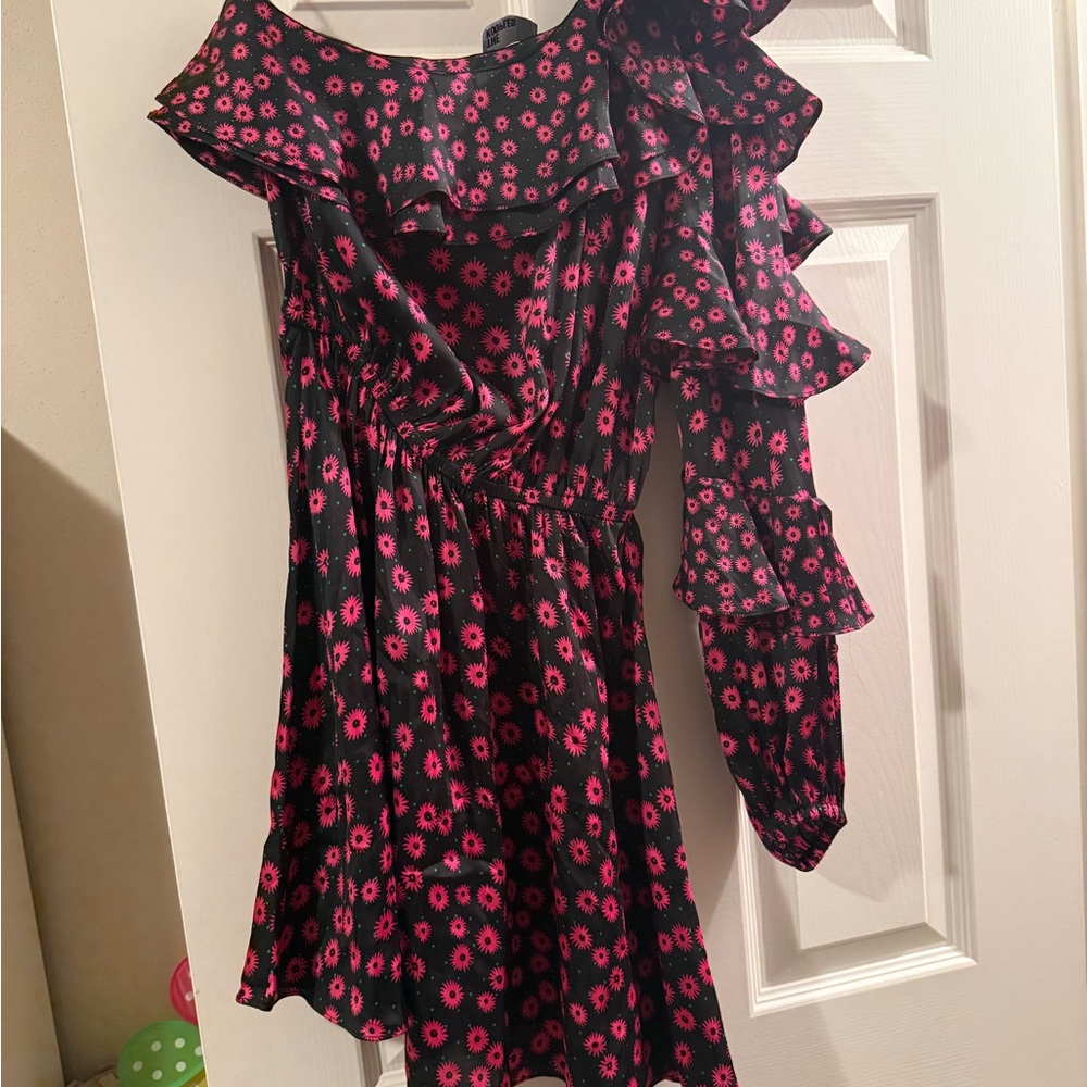 The Kooples Black and Pink Floral Dress